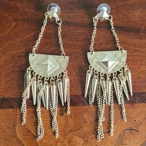 3/$10 Goldtone Large Tribal Earrings - lightweight and statement making